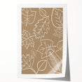 Extra large rolled print of autumnal floral art with warm orange and red tones, ideal for dining room ambiance.
