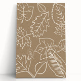 Black and white stretched canvas featuring a large, minimalist tree in autumn, ideal for kitchen wall art.