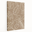 Autumn-themed landscape on large stretched canvas, featuring warm orange and brown tones, ideal for kitchen wall art.