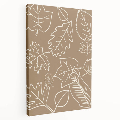 Autumn-themed landscape on large stretched canvas, featuring warm orange and brown tones, ideal for kitchen wall art.