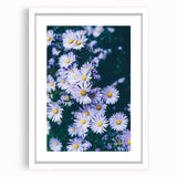 Abstract art print depicting spring with soft pastel shades on a white framed canvas.