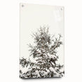 Winter-themed large abstract wall art on acrylic glass, featuring cool blue and white tones.