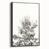 Black and white landscape art painting on framed canvas depicting a winter scene, ideal for bedroom wall decor.
