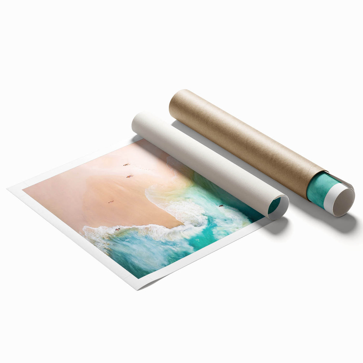 Extra large rolled canvas print featuring a floral design in pastel shades.