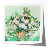 Extra large glossy print of Van Gogh-inspired floral art in vibrant colors, ideal for dining room wall decor.