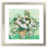 Textured abstract art print in vibrant blue and yellow tones on a framed canvas, suitable for bedroom wall decor.