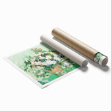 Extra large rolled canvas print featuring a floral art design in vibrant colors.