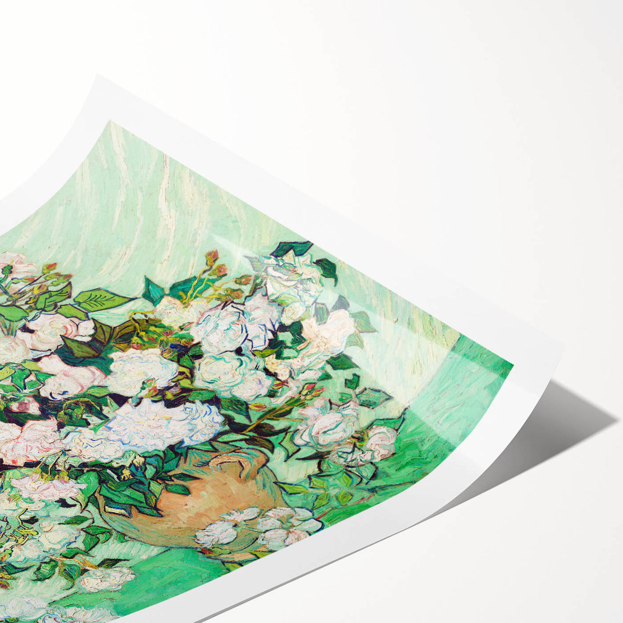 Extra large wall art featuring line art flowers in muted tones on rolled canvas, ideal for large living room decor.