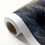 Cliffs landscape rolled canvas artwork showcasing vibrant colors and dramatic rock formations, beautifully packaged for easy display and protection.