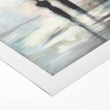 Abstract figurative rolled canvas art featuring vibrant colors and dynamic shapes, elegantly packaged in a durable cardboard tube, perfect for modern decor.