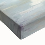 Close-up of an abstract figurative wall art piece on stretched canvas, showcasing vibrant colors and intricate textures, ideal for modern home decor.