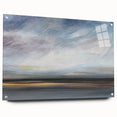 Abstract landscape wall art displayed in a sleek acrylic frame, showcasing vibrant colors and textures, perfect for modern home decor. The side view highlights the elegant pins securing the artwork, enhancing its contemporary aesthetic.