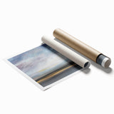 Abstract landscape wall art print showcasing vibrant colors and fluid shapes, rolled and ready for framing, perfect for modern home decor.