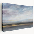 Abstract landscape wall art on stretched canvas showcasing vibrant colors and dynamic shapes, perfect for modern home decor. Side view highlights depth and texture.