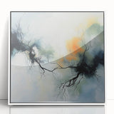 Abstract Fluid Canvas Art – Branching Currents in Misty Glow