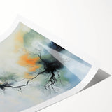 Abstract Fluid Canvas Art – Branching Currents in Misty Glow