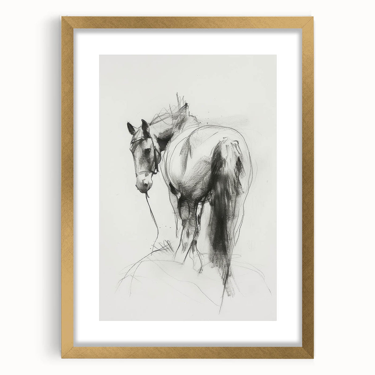 Framed animal artwork with a gold mat, showcasing a vibrant design of various wildlife against a neutral background, ideal for nature-themed decor.