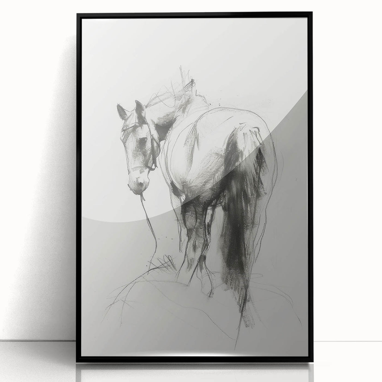 Framed acrylic artwork depicting a vibrant animal design on a black background, highlighting intricate details and colors, perfect for modern home decor.