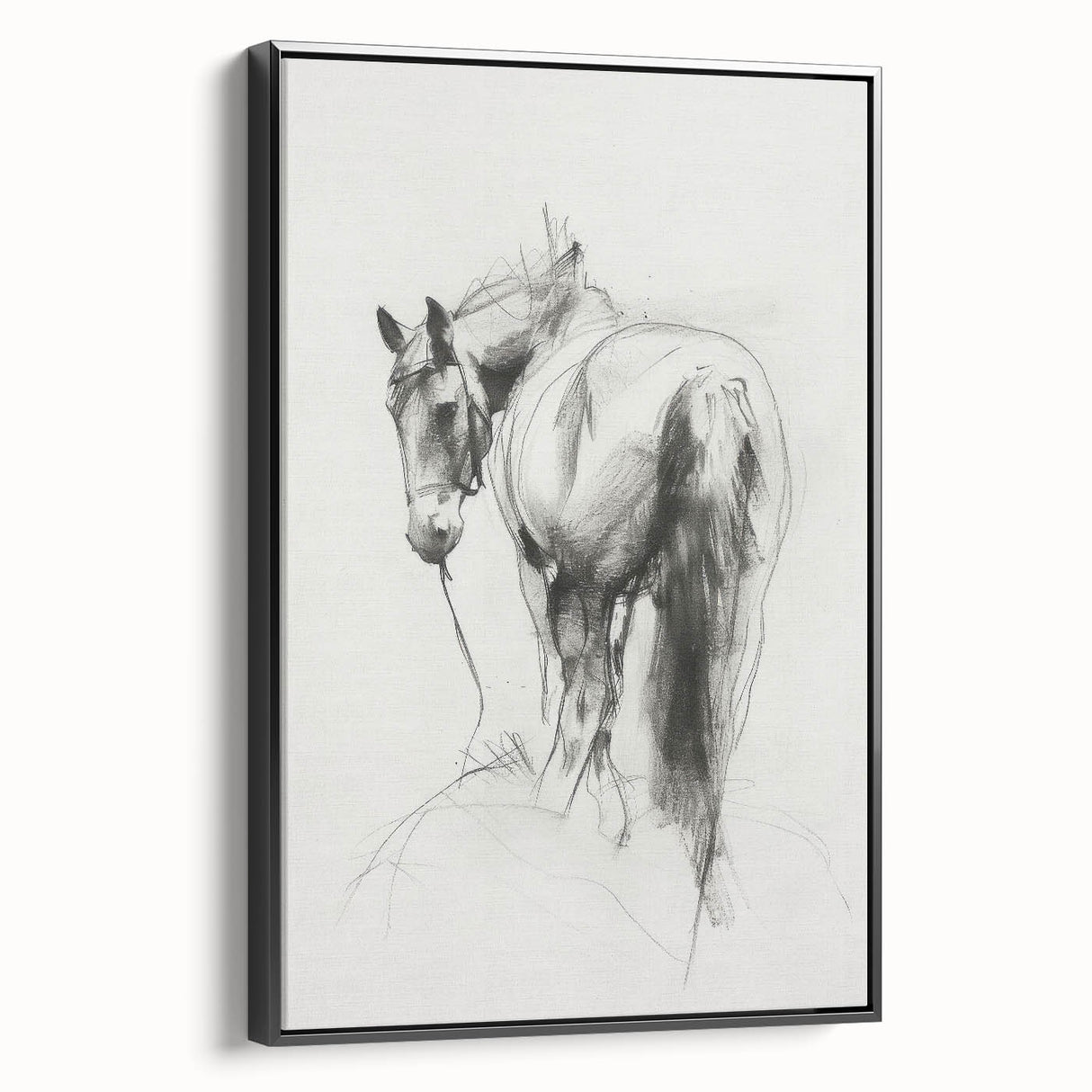 Framed canvas artwork showcasing a vibrant animal design in a black frame, highlighting intricate details and textures; ideal for modern home decor and art enthusiasts.