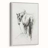 Framed canvas artwork depicting a vibrant animal design in bright colors, showcasing a white side view with a modern aesthetic, perfect for home decor.
