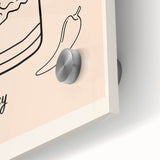 Large abstract wall art in mid-century modernist style, featuring vibrant, multi-colored patterns on acrylic glass.