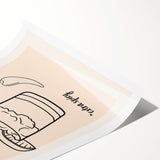 Extra large wall art featuring black and white line art flowers on a rolled canvas, suitable for large living room decor.