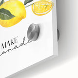 Close-up acrylic print of large abstract fruits in vibrant colors, ideal for dining room art.