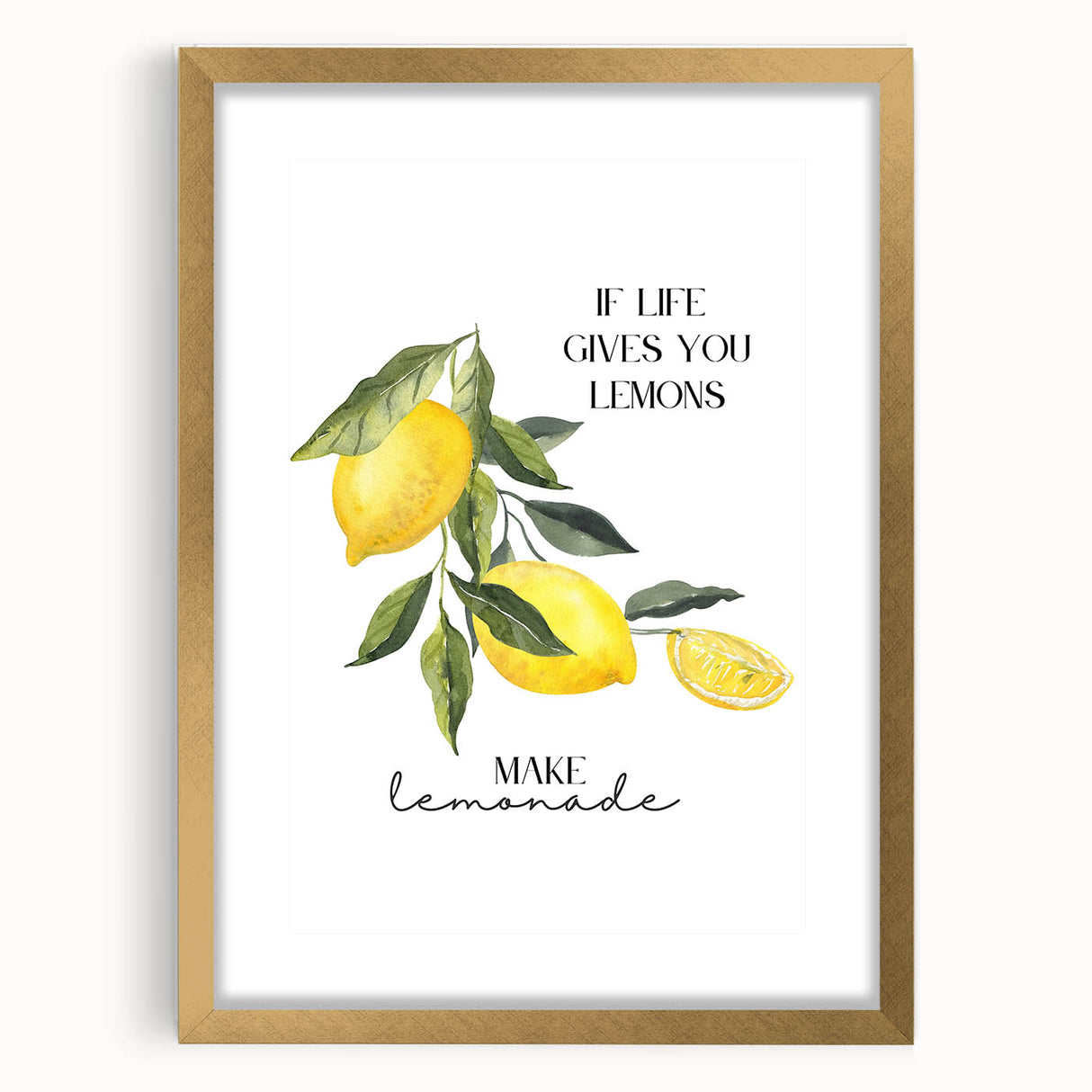 Extra large abstract art print featuring textured fruits in vibrant colors on a gold-framed canvas.