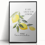 Large abstract wall art featuring assorted fruits in vibrant colors on a black acrylic framed print.