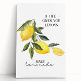 Black and white photograph of assorted fruits on a stretched canvas, ideal for kitchen wall art.