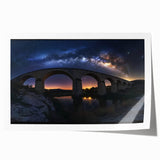 Landscape bridge rolled print showcasing intricate details of a scenic bridge over tranquil waters, elegantly designed for home decor, and protected in a sturdy tube.