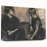 Expressionist Portrait - Modern Wall Art of Two Figures in Black