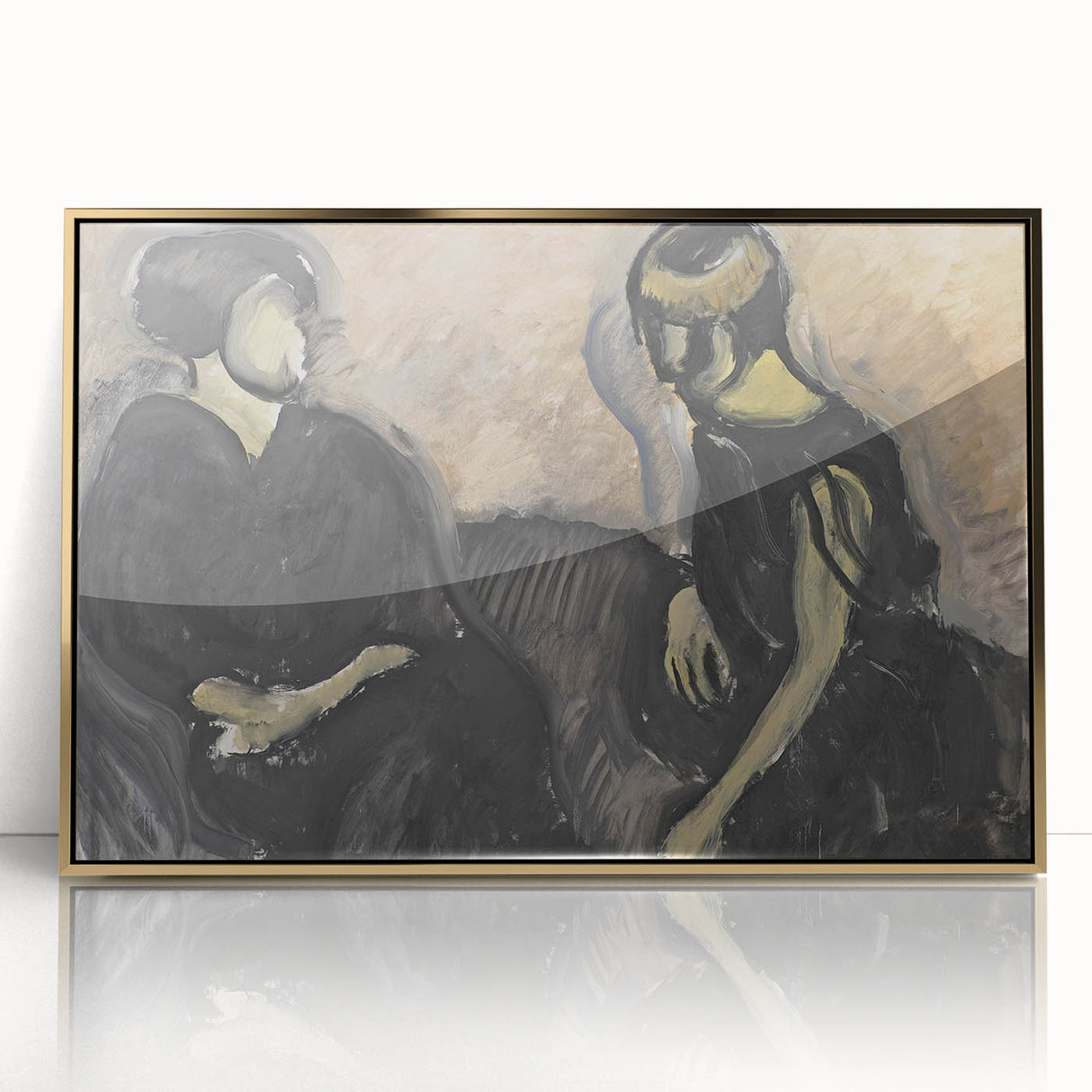 Expressionist Portrait - Modern Wall Art of Two Figures in Black