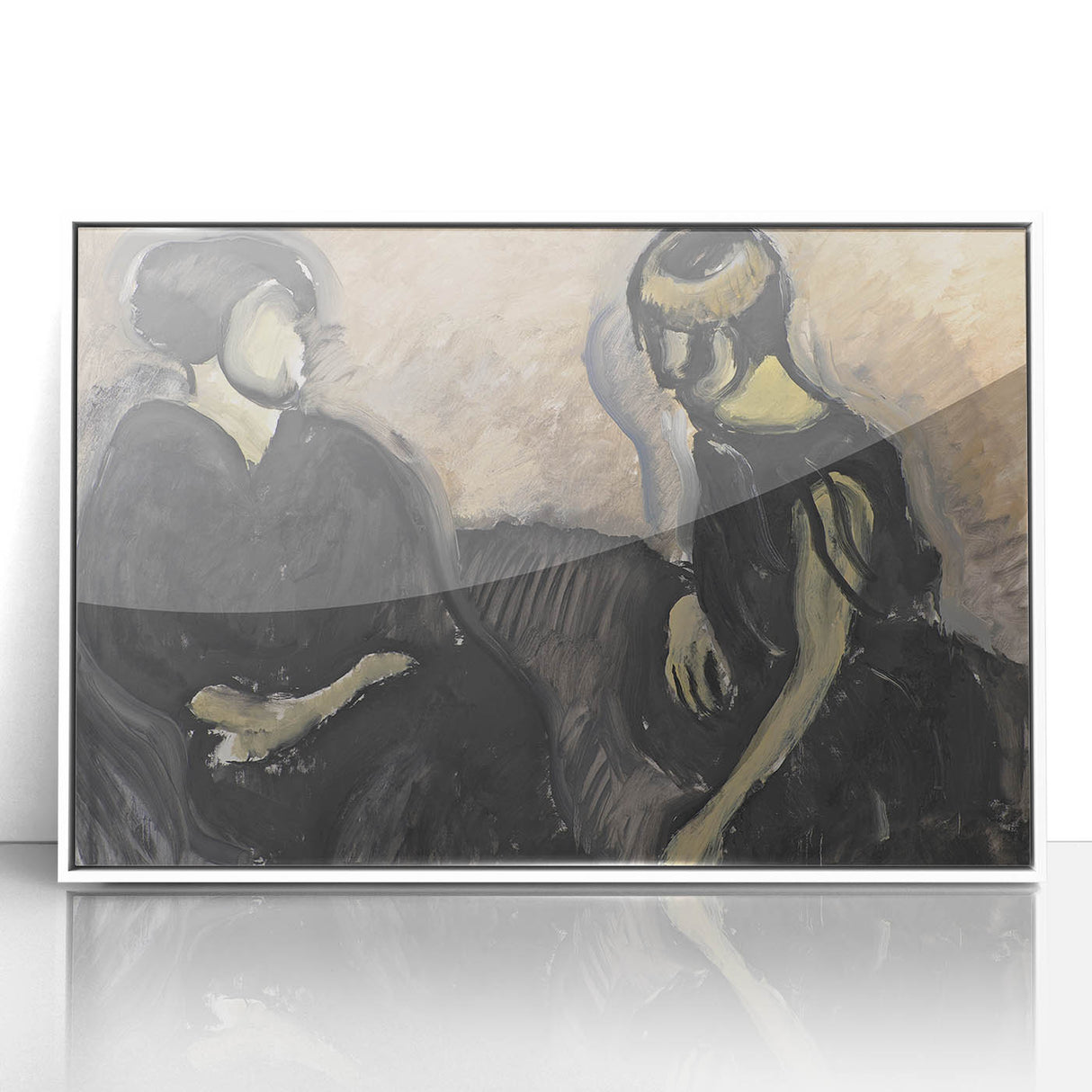 Expressionist Portrait - Modern Wall Art of Two Figures in Black