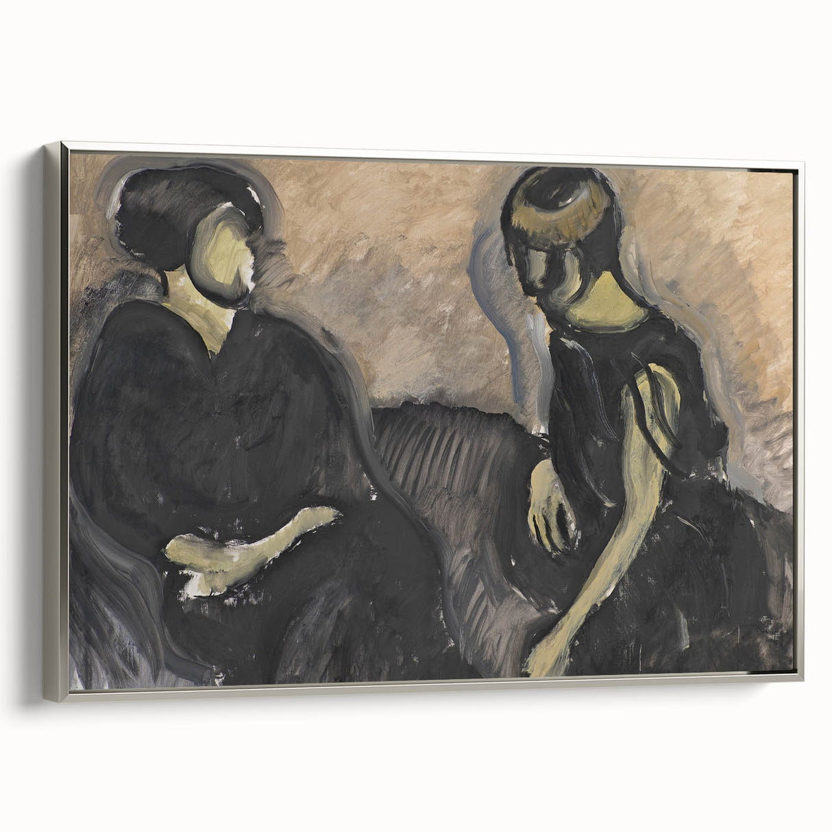 Expressionist Portrait - Modern Wall Art of Two Figures in Black