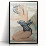 Retro Travel America Poster – Vintage Pin-Up Art Print