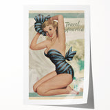 Retro Travel America Poster – Vintage Pin-Up Art Print