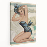 Retro Travel America Poster – Vintage Pin-Up Art Print