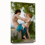 A Young Girl Defending Herself against Eros - Bouguereau Classical Art Print