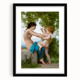 A Young Girl Defending Herself against Eros - Bouguereau Classical Art Print