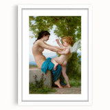 A Young Girl Defending Herself against Eros - Bouguereau Classical Art Print