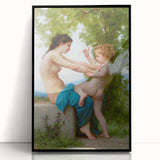 A Young Girl Defending Herself against Eros - Bouguereau Classical Art Print