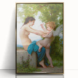 A Young Girl Defending Herself against Eros - Bouguereau Classical Art Print