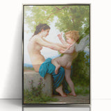 A Young Girl Defending Herself against Eros - Bouguereau Classical Art Print