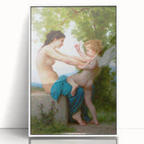 A Young Girl Defending Herself against Eros - Bouguereau Classical Art Print