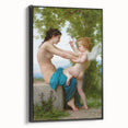 A Young Girl Defending Herself against Eros - Bouguereau Classical Art Print