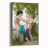 A Young Girl Defending Herself against Eros - Bouguereau Classical Art Print