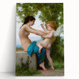 A Young Girl Defending Herself against Eros - Bouguereau Classical Art Print