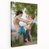 A Young Girl Defending Herself against Eros - Bouguereau Classical Art Print