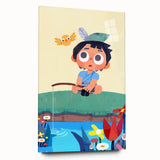 Fishing Boy Adventure - Boys Room Wall Art Kids Wall Art Prints